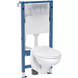 Комплект Geberit Duofix PRO 20 118.315.21.3: інсталяція Geberit Delta з підвісним унітазом Idol із сидінням Duroplast та змивна клавіша Delta01 хром глянець фото 1