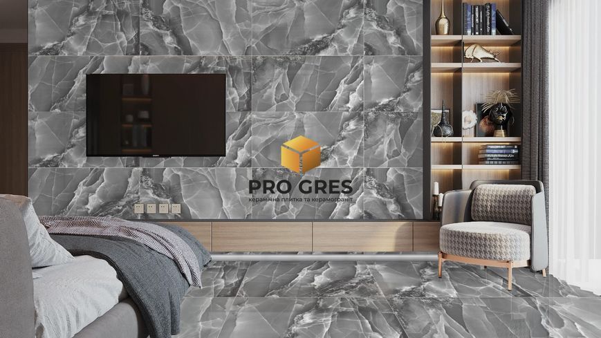 Керамічна плитка для підлоги та стін Zarko IMPERIAL ONYX BLACK-Polished 600X1200  фото