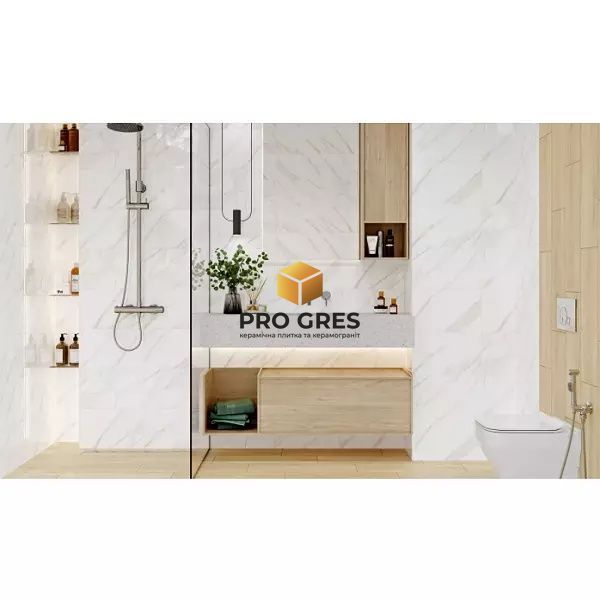Керамічна плитка для стін Cersanit Loren White Glossy 25x40 см 8 мм  фото