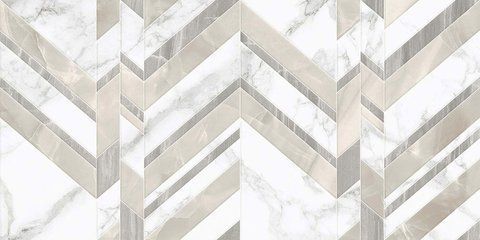 Плитка Golden Tile G7015 Marmo Bianco Chevron 300Х600  фото