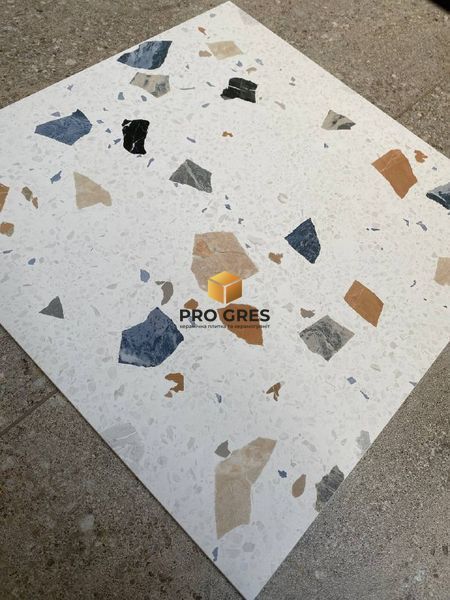 Керамічна плитка для підлоги та стін TEO CERAMICS Stracciatella White F P 600x600 R Satin 9 гатунок  фото