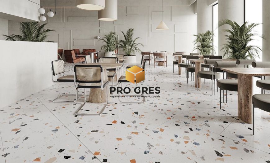 Керамічна плитка для підлоги та стін TEO CERAMICS Stracciatella White F P 600x600 R Satin 9 гатунок  фото