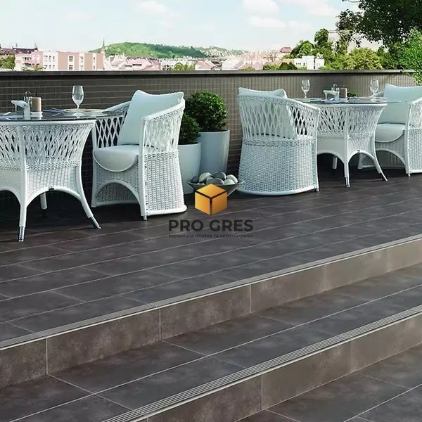 Керамічна плитка для підлоги Cersanit City Squares Anthracite Steptread 29,8x59,8 см 8,5 м  фото