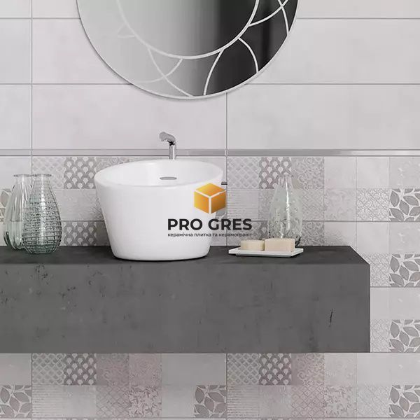 Керамічна плитка для стін Cersanit Snowdrops Patchwork 20x60 см 9 мм  фото