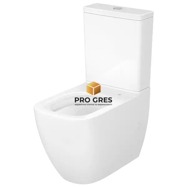 Унітаз-компакт 930 Cersanit Remo Pro Square Tornado 011 (CCKZ1016880001 / K3029-001) безобідковий, сидіння SLIM, білий глянець  фото