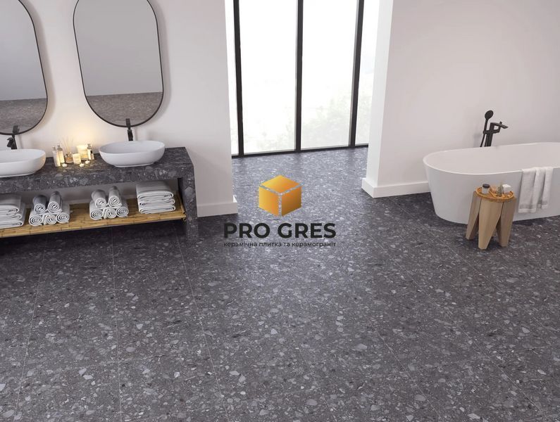 Керамічна плитка для підлоги та стін TEO CERAMICS Terra Anthracite F PC 600x600x8 R Sugar 1  фото
